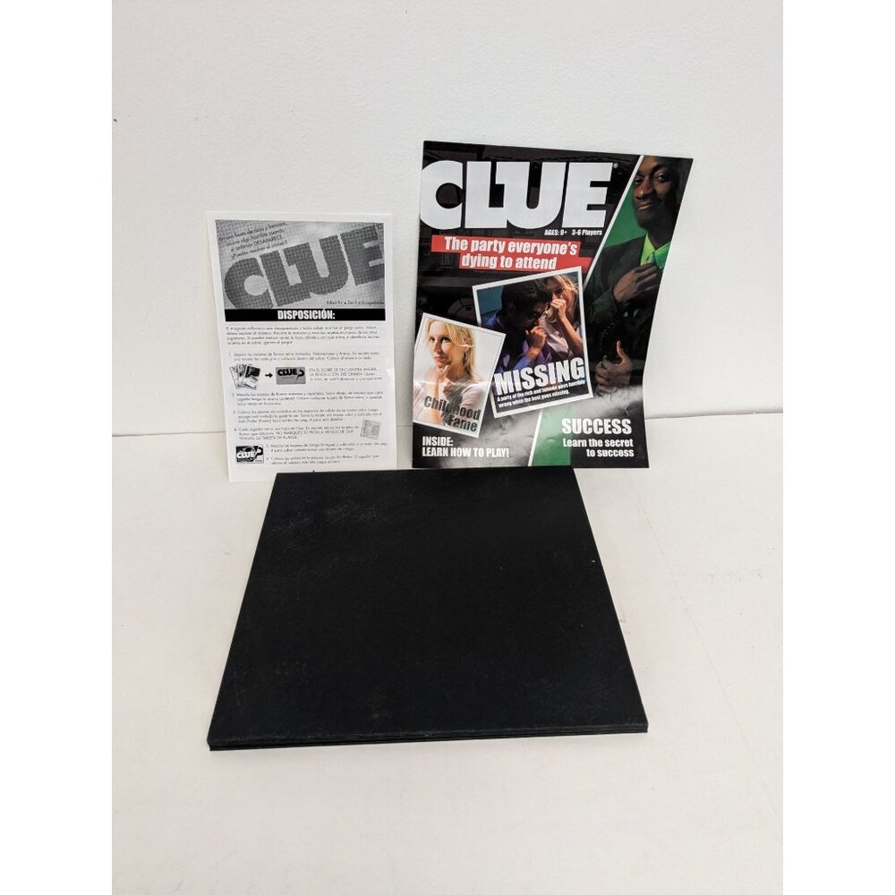 2008 Clue Board Game Replacement Parts Game Board Instructions
